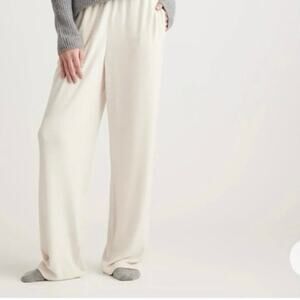 Quince Neutral Brushed Lounge Straight Leg Pants Small